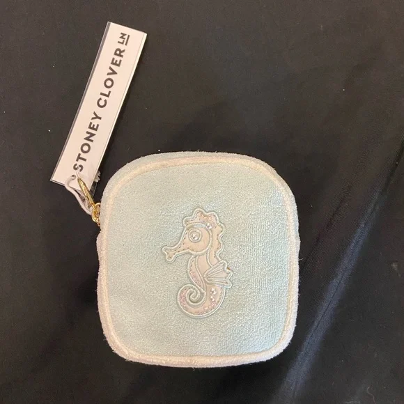 STONEY CLOVER LANE Terry Seahorse Mini Pouch - Picture 1 of 8